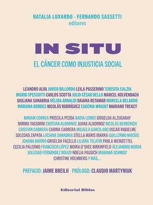 cover image of In situ. El cáncer como injusticia social